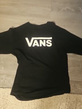 Vans Black Tee with White Logo for Kids